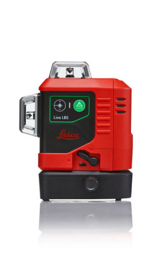 Laser multilignes vert Leica Lino L8G avec boîtier rouge et auto-nivellement, image de catégorie pour Lasers
