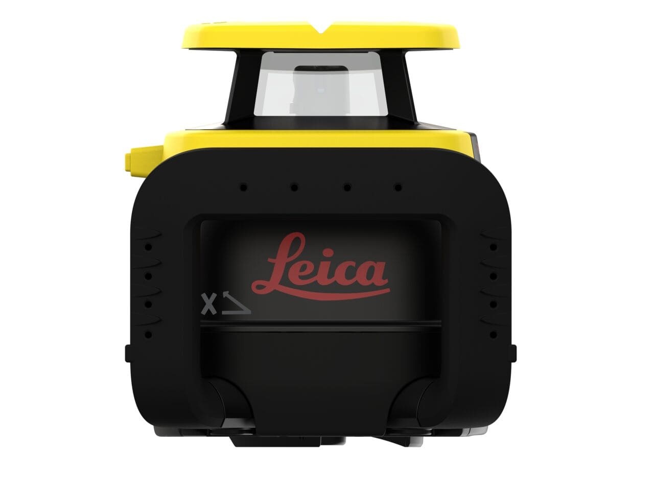 Laser rotatif Leica Rugby CLAx550 vue arriere avec logo Leica rouge sur boitier noir